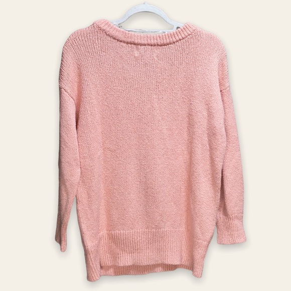 NWT Old Navy Pink Oversized Voop-Neck Tunic Sweater - Picture 3 of 7